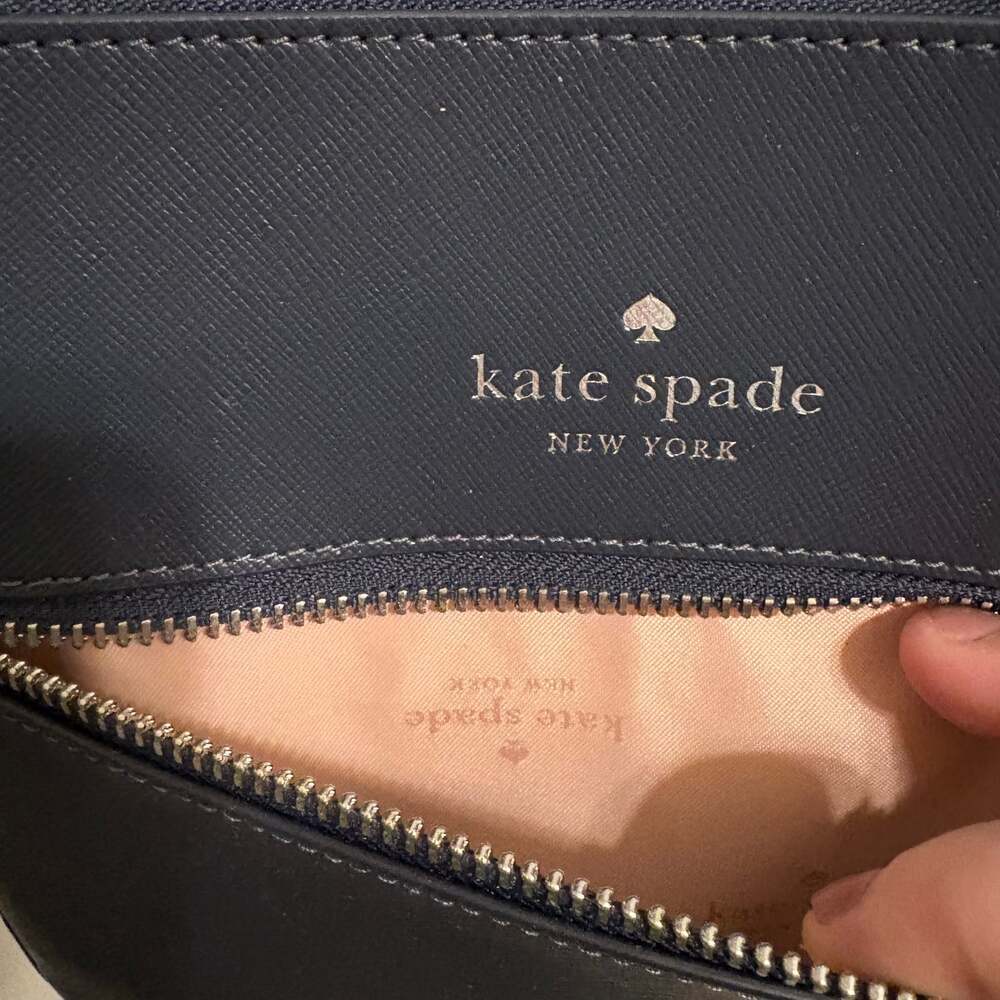 New Kate Spade Sadie Large Crossbody Navy Saffiano Leather Handbag - Picture 9 of 9